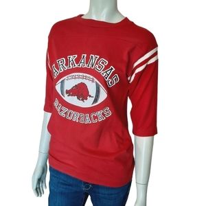 Vintage 70s or 80s Arkansas Razorbacks Tee size Small Single Stitch